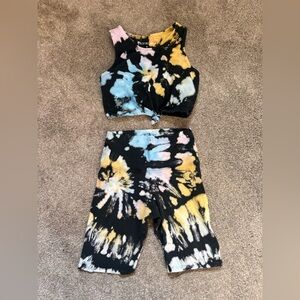 Electric & Rose tie dye workout set